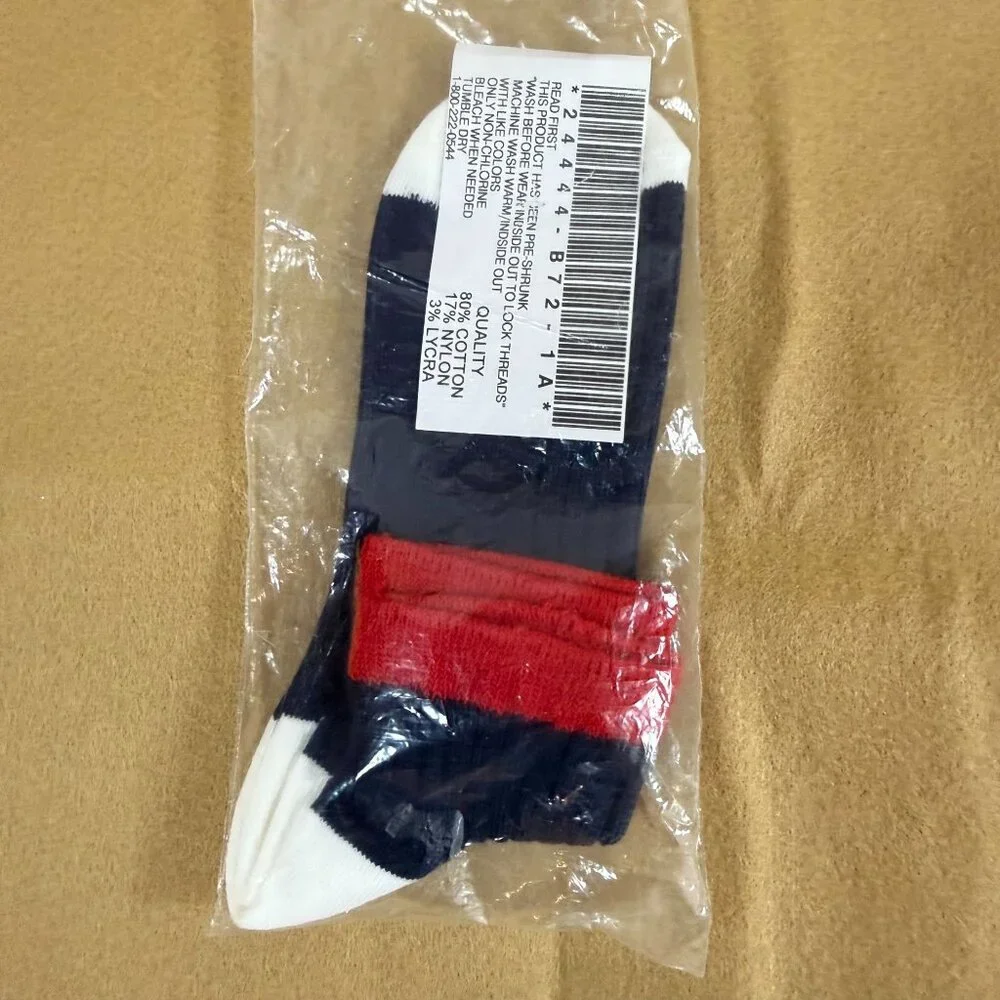 Hanna Andersson Ribbed Footie Socks Navy/White Colorway Denmark 1A/3A